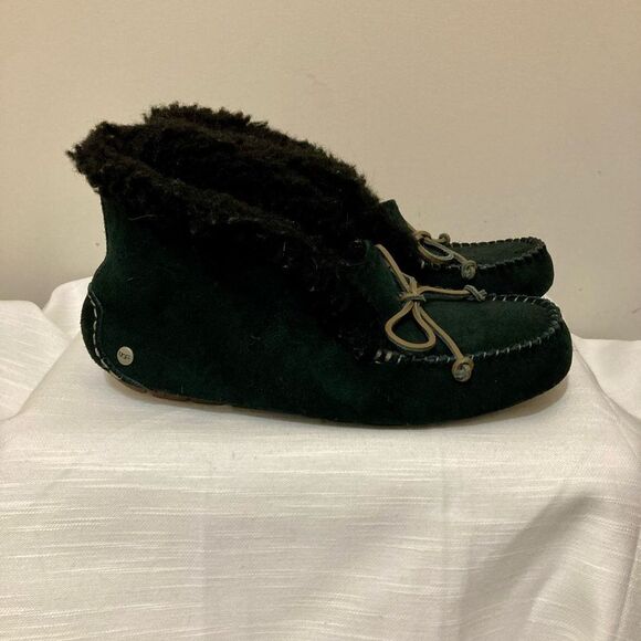 Ugg Tall Alena suede slippers in Black 7 - Picture 5 of 16